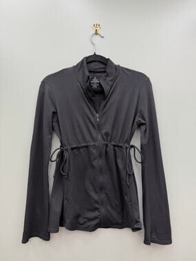 PrAna Black Cinch Waist Full Zip Performance Jacket Women's Medium Yoga Hiking